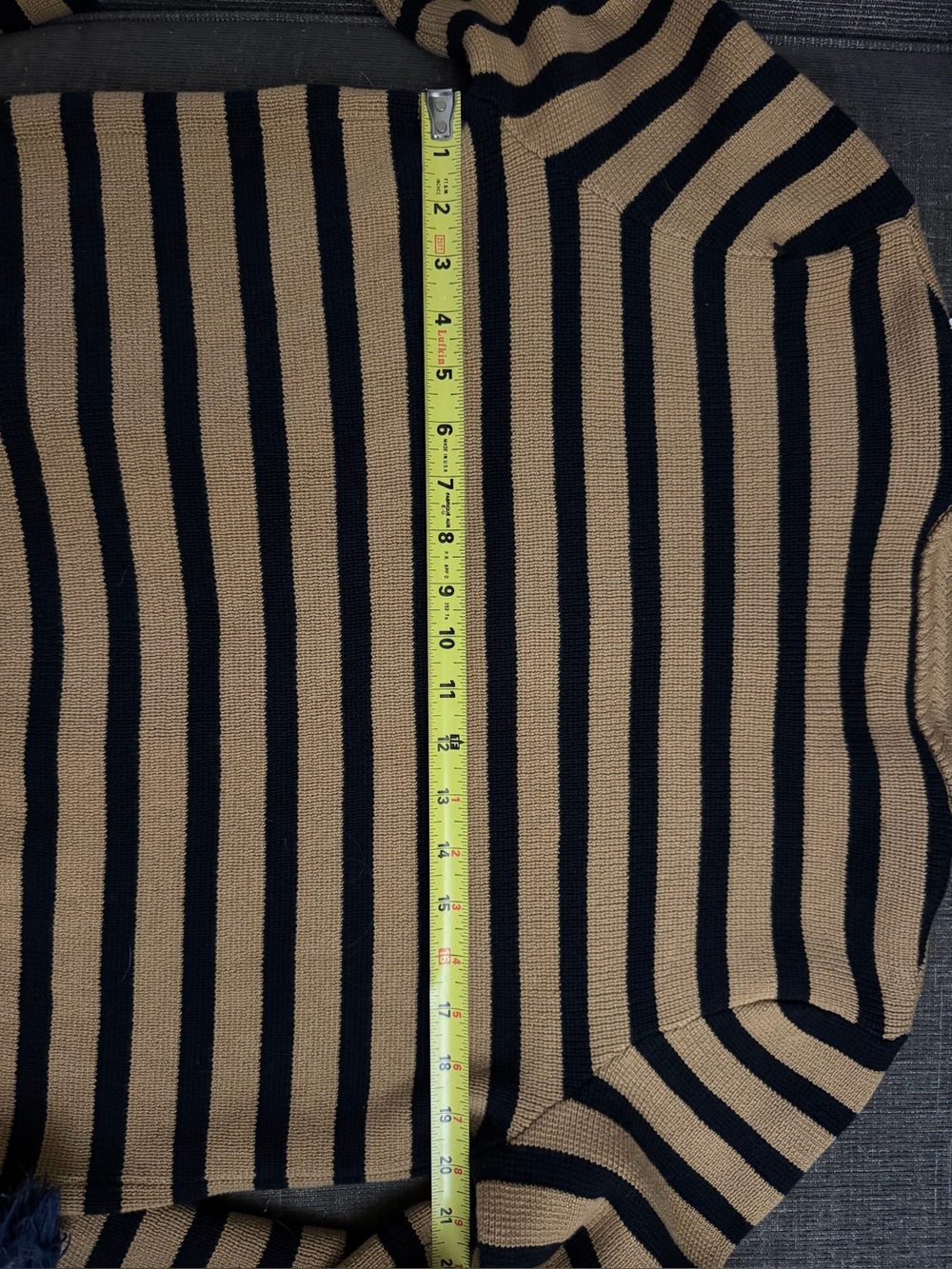 J. Crew Striped Button-Front Cardigan in Camel and Black - Picture 8 of 10